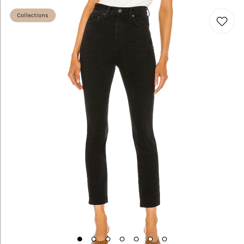 GRLFRND Super high rise black skinny jeans